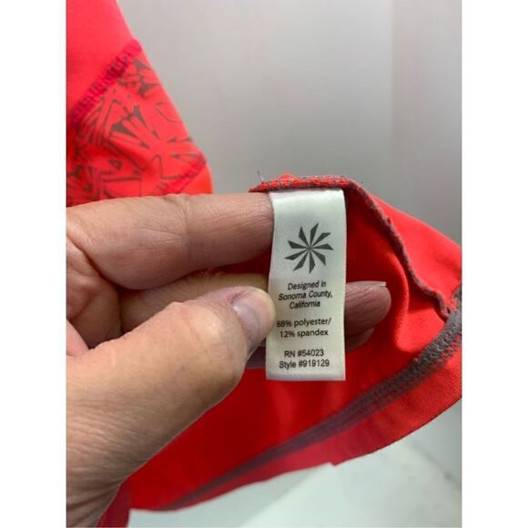 Athleta Orange Printed Sleeveless Top Size L - Picture 7 of 8